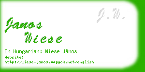 janos wiese business card